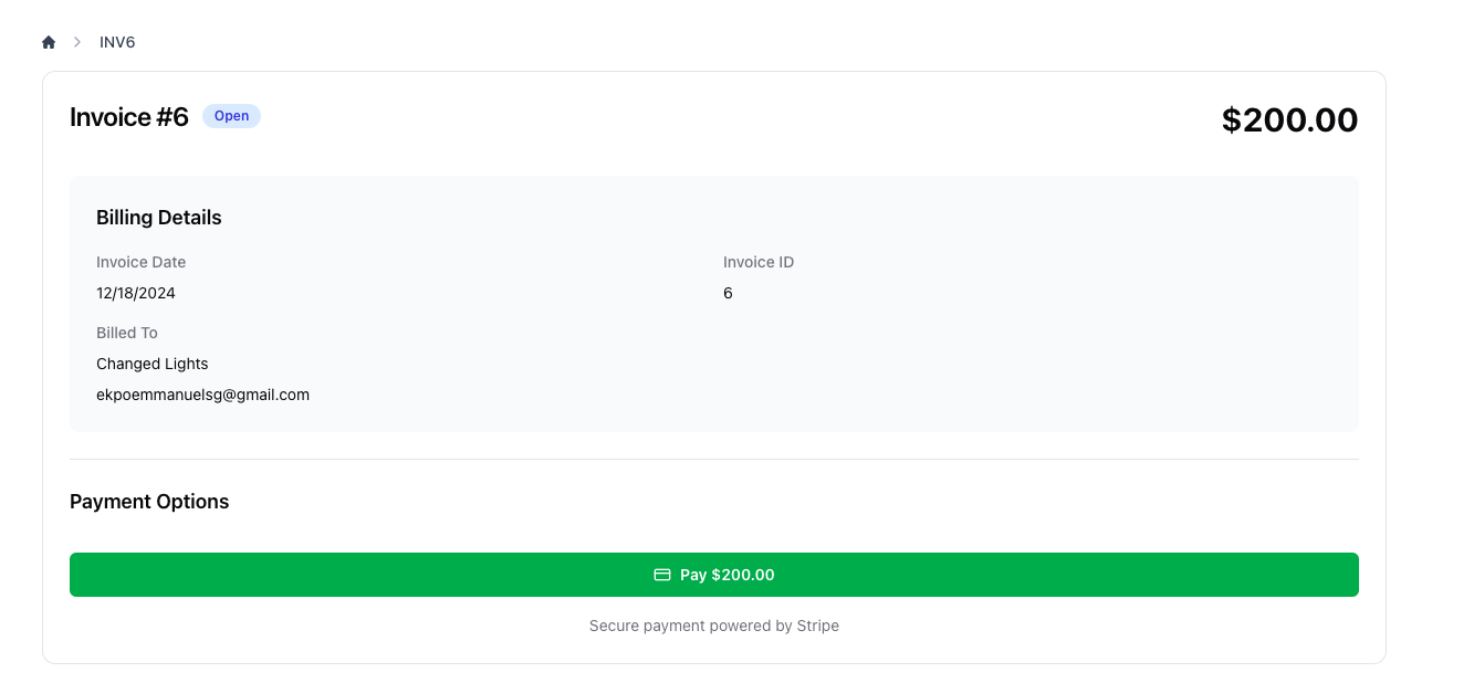 Payment interface preview